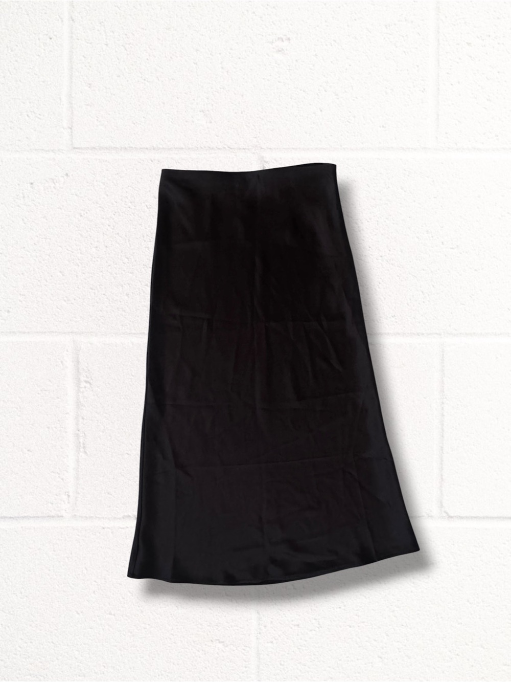 H&M Divided Dark Brown Satin Midi Skirt, Size 6 - Picture 2 of 8